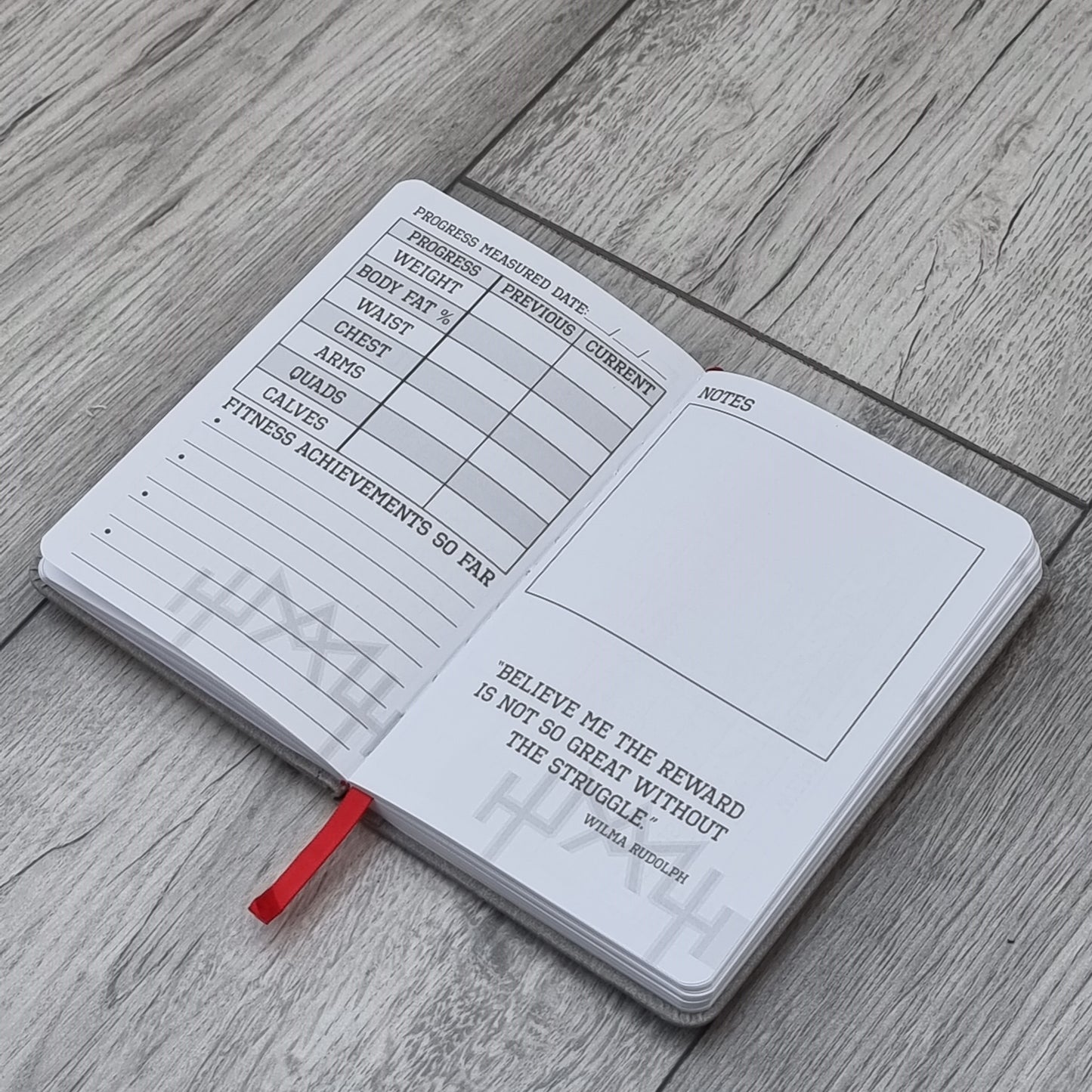 A6 Fitness Journal - Red - MaLetics